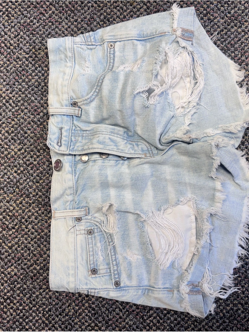 American Eagle Outfitters Light Blue Distressed Denim Jean Shorts
